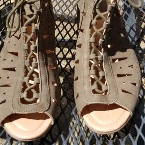 Open toe Lace up/Adjustable Ankle Strap Sandal